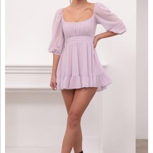 Neia ruffle dress in lavender chiffon